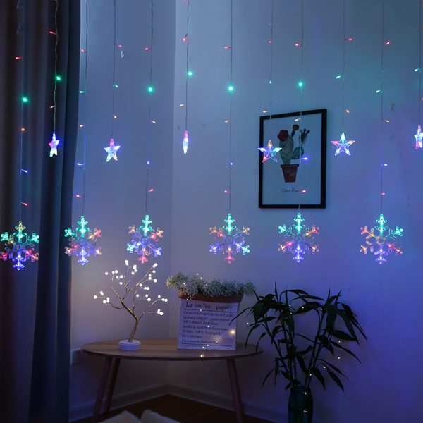Manufacturer Wholesale 2022 New Led Light String Snowflake Curtain Light Christmas Day Light Wedding Room Decoration Color Light - 图片 4