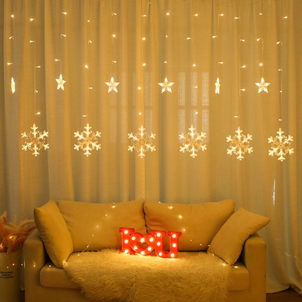 Manufacturer Wholesale 2022 New Led Light String Snowflake Curtain Light Christmas Day Light Wedding Room Decoration Color Light - 图片 2