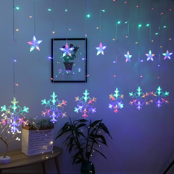 Manufacturer Wholesale 2022 New Led Light String Snowflake Curtain Light Christmas Day Light Wedding Room Decoration Color Light - 图片 3