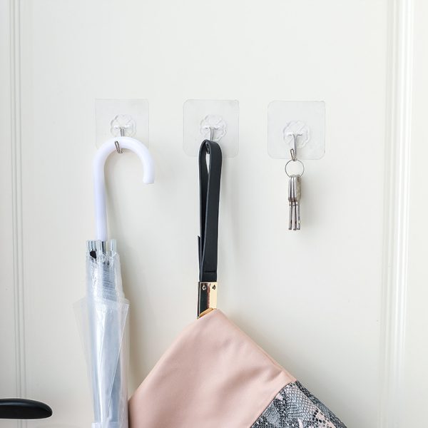 Strong Adhesive Hooks, Powerful Adhesive Hooks, No Holes, Marks, Load-Bearing Adhesive, Transparent Kitchen Wall Hooks, Strong Walls - 图片 4