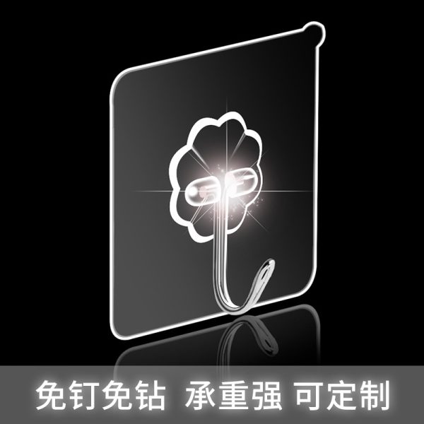 Strong Adhesive Hooks, Powerful Adhesive Hooks, No Holes, Marks, Load-Bearing Adhesive, Transparent Kitchen Wall Hooks, Strong Walls - 图片 3