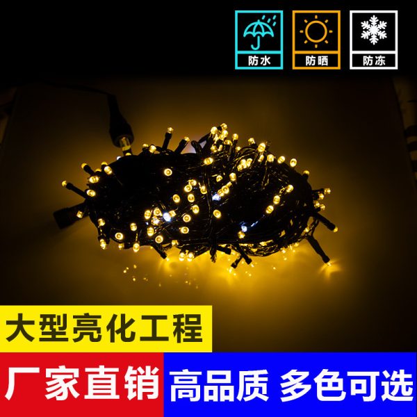 Source Factory 20 Meters Black Line With Flash Bubble Led Light Outdoor Waterproof Male And Female Insert Lighting Project Full Of Star Light String - 图片 2
