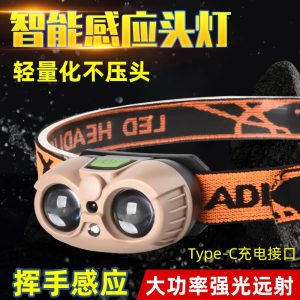 Intelligent Sensing Usb Charging Induction Headlight Led Night Fishing Portable Bright Light Night Running Small Headlight Outdoor Headlight