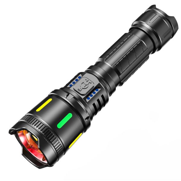 Cross-Border Led Long-Range Laser Portable Flashlight Digital Display Charging Emergency Light Patrol Flood Prevention Outdoor Bright Light Flashlight - 图片 8