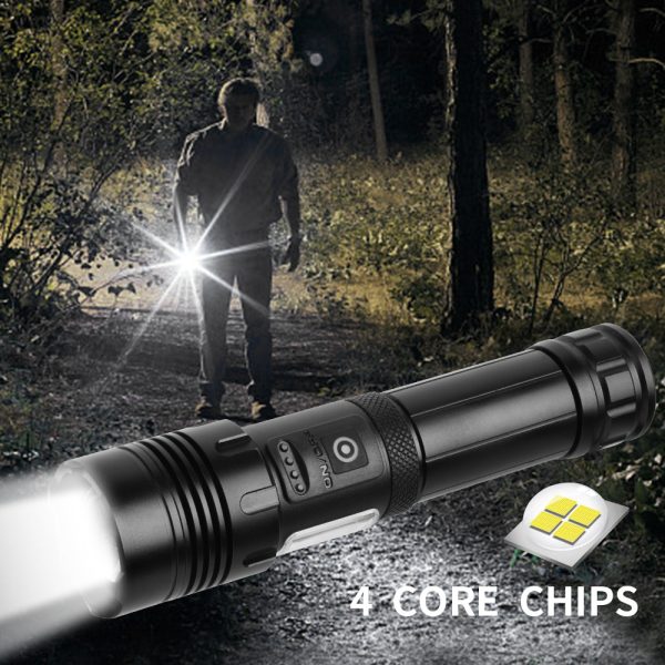 Cross-Border New P90 Strong Light Flashlight Usb Charging P70+Cob Lamp Work Light P160 Red And White Light - 图片 4