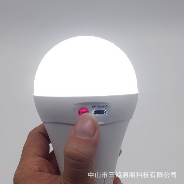 Three-Speed Adjustable Emergency Light E27 Screw Port Power Outage Led Ball Bubble Usb Charging Camping Emergency Night Market Light Bulb - 图片 4