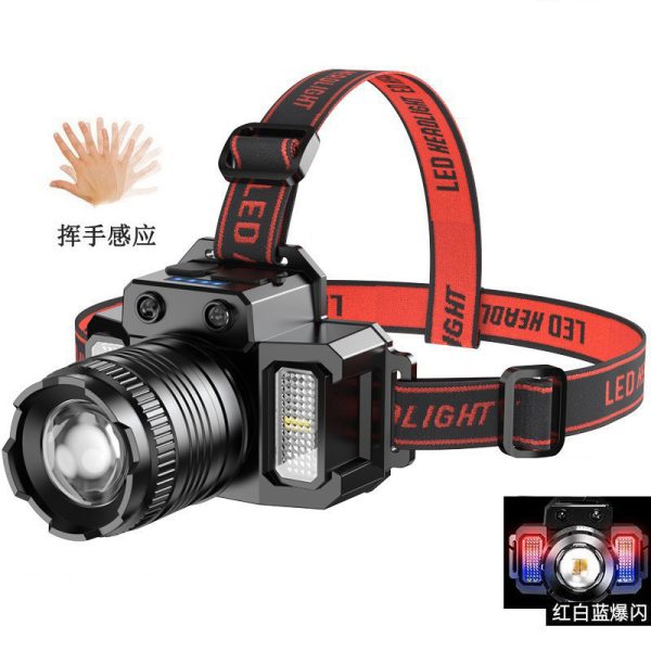 Cross-Border Intelligent Induction Headlight Head Mounted P50 Strong Basal Headlight Mine Lamp Outdoor Work Lamp Led Electric Display Fishing Lamp - 图片 7