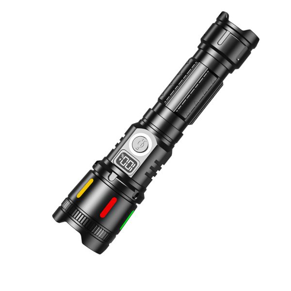 Cross-Border Led Long-Range Laser Portable Flashlight Digital Display Charging Emergency Light Patrol Flood Prevention Outdoor Bright Light Flashlight - 图片 5