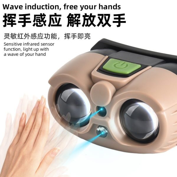 Intelligent Sensing Usb Charging Induction Headlight Led Night Fishing Portable Bright Light Night Running Small Headlight Outdoor Headlight - 图片 2