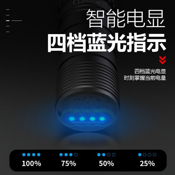 Cross-Border New Product Strong Light Flashlight Outdoor Ultra-Bright Long-Range Telescopic Portable White Laser Charging Laser Gun Flashlight - 图片 4