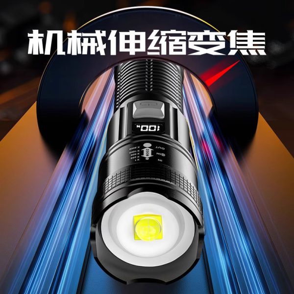 Cross-Border Ultra-Strong Light Long-Range Charging Flashlight Outdoor Patrol Focus Zoom Aurora Cannon Large Flood Laser Cannon Light - 图片 2