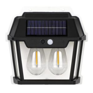 Outdoor Solar Small House Light Induction Tungsten Wire Warm Light Wall Light Courtyard Villa Garden Waterproof House Wall Light