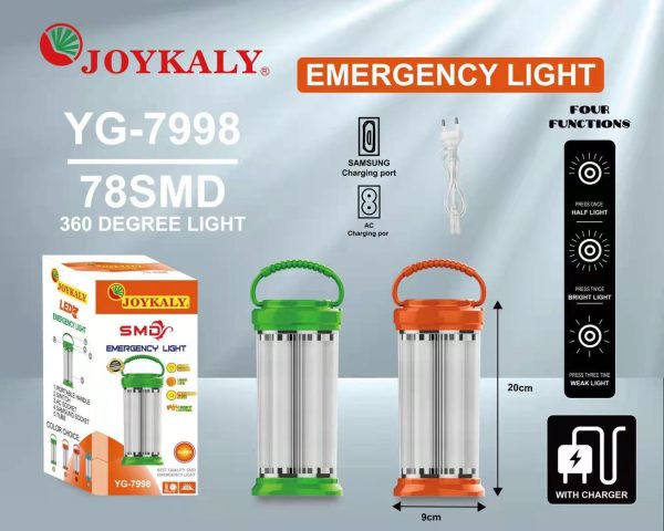 2022 New 6-Sided Portable Lantern Camping Light 78Smd High-Bright Led Charging Emergency Light 7998 - 图片 4
