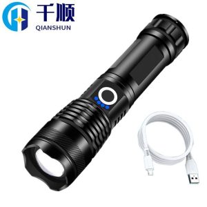 Cross-Border New P50 Strong Light Long-Range Flashlight Aluminum Alloy Telescopic Zoom Usb Charging Outdoor Lighting Flashlight