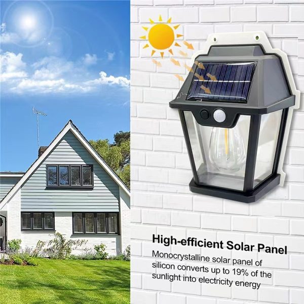 Outdoor Solar Small House Light Induction Tungsten Wire Warm Light Wall Light Courtyard Villa Garden Waterproof House Wall Light - 图片 2