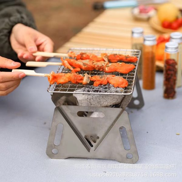 Outdoor Card Stove Portable Charcoal Stove Wood Fire Stove Disposable Stove Barbecue Grill Grill Folding Grill Grill Grill Grill - 图片 2