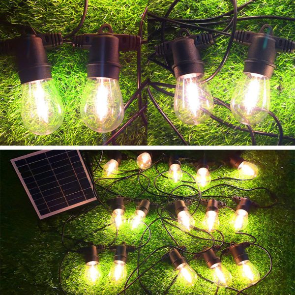 Outdoor Waterproof S14 Light String Hanging Garden Light Running Lantern Festival Lighting Atmosphere Decorative Light Solar Light String - 图片 3