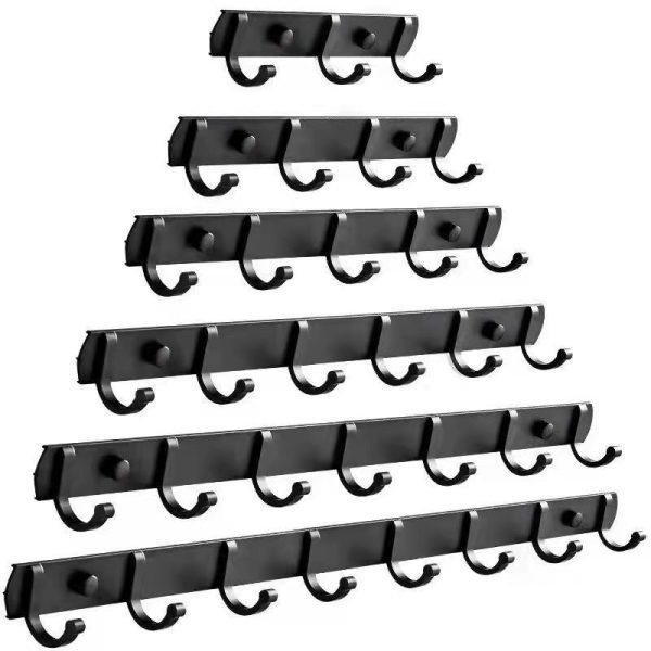 Space Aluminum Hole-Free Hook Powerful Adhesive Wall-Mounted Hook Bathroom Toilet Door Rear Adhesive Wall Coat Rack