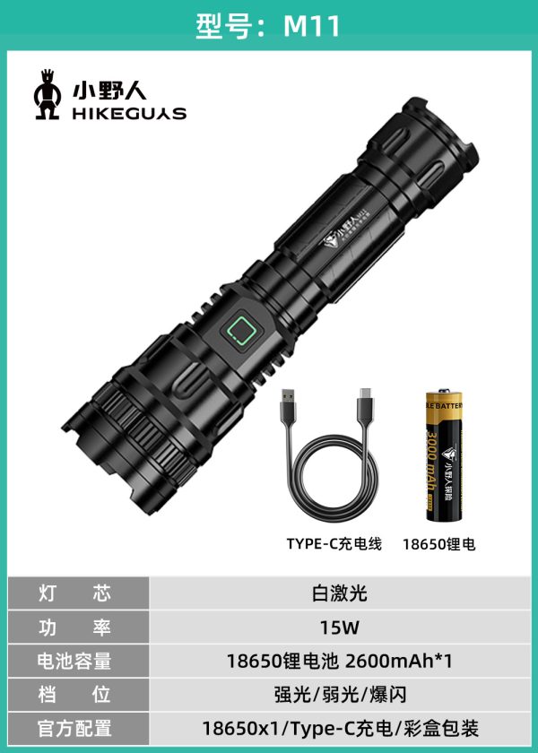 New Hot-Selling Usb Charging Round Laser Bright Light Aluminum Alloy P50 Flashlight Telescopic Mini Zoom Long-Range Outdoor - 图片 7