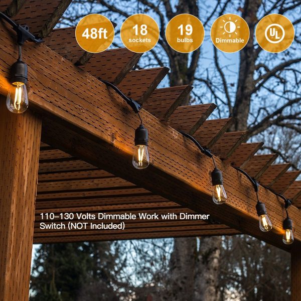 Outdoor Waterproof S14 Light String Hanging Garden Light Running Lantern Festival Lighting Atmosphere Decorative Light Solar Light String - 图片 2