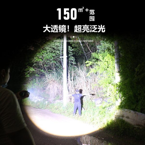 Cross-Border New Product Strong Light Flashlight Outdoor Ultra-Bright Long-Range Telescopic Portable White Laser Charging Laser Gun Flashlight - 图片 2