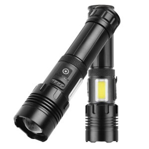 Cross-Border New P90 Strong Light Flashlight Usb Charging P70+Cob Lamp Work Light P160 Red And White Light