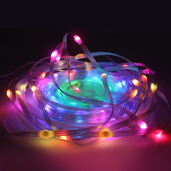 5V Fantasy Color Bluetooth Leather Line Light Set Rgb Fantasy Color String Marble Mobile App Control Christmas Atmosphere Decoration - 图片 2