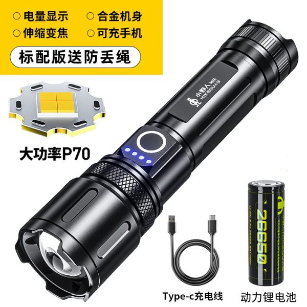 Cross-Border Outdoor Zoom Emergency Lighting For Convenient Charging Flashlight Laser Long-Range Led Fire Flashlight - 图片 6