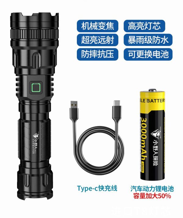 New Hot-Selling Usb Charging Round Laser Bright Light Aluminum Alloy P50 Flashlight Telescopic Mini Zoom Long-Range Outdoor - 图片 8